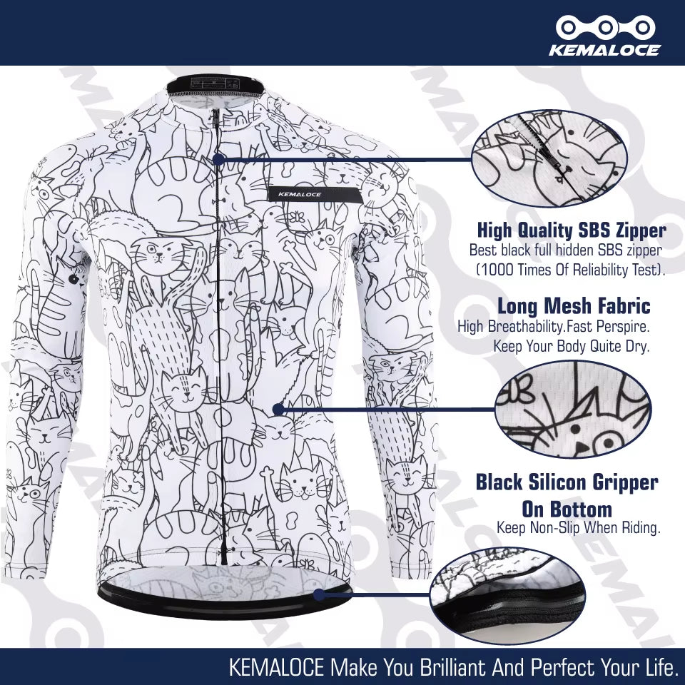 Cycling Jersey Long Sleeves Men&Women White MTB Jersey 2023 Bicycle Shirt Team Bike Wear Summer Premium Cycle Clothes