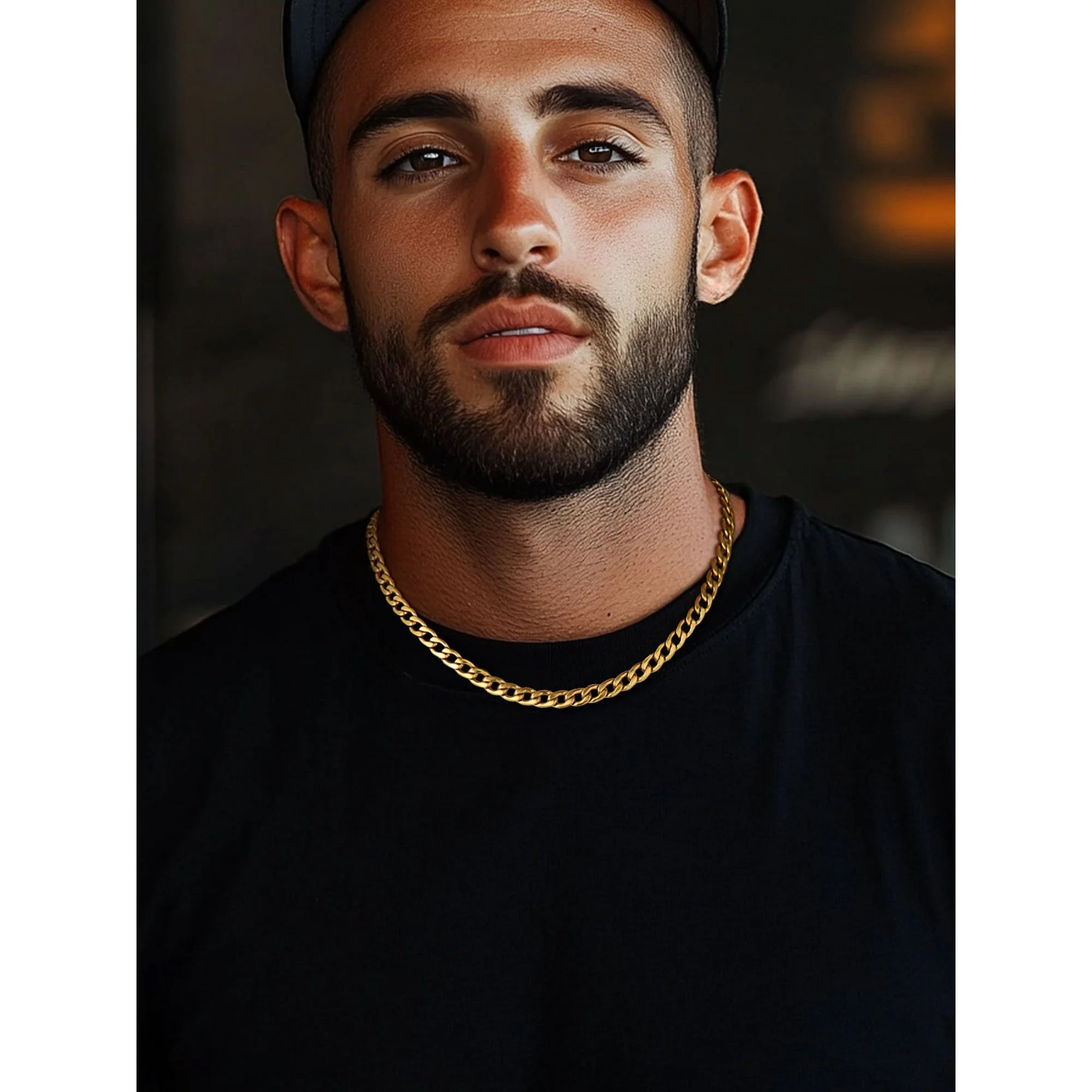 Mens Cuban Link Chain Necklace 5Mm 26Inch Finding Chain for Pendant Dad Gold Plated Chain