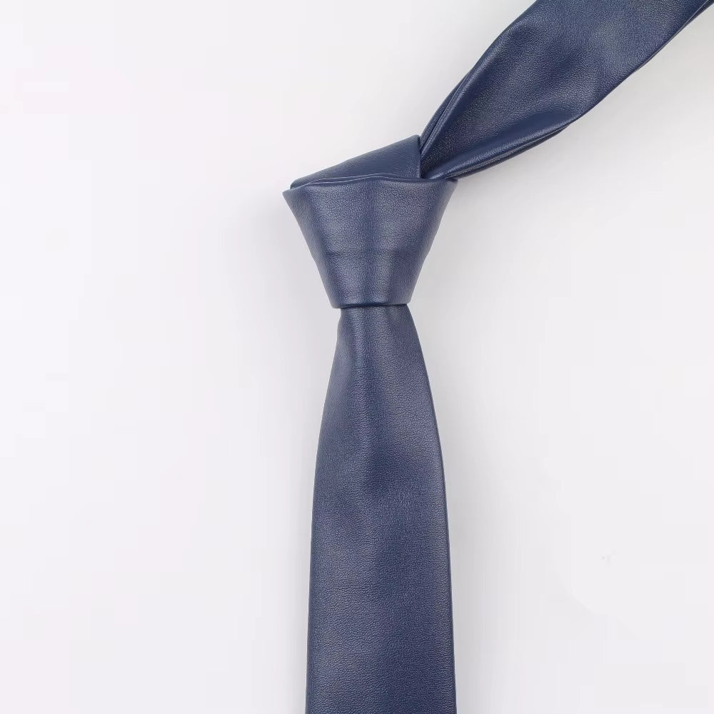 Fashion Pu Leather Men Patchwork Tie Female Necktie Red Gold Silver Adult Cravate Homme Wedding Party Ties for Men