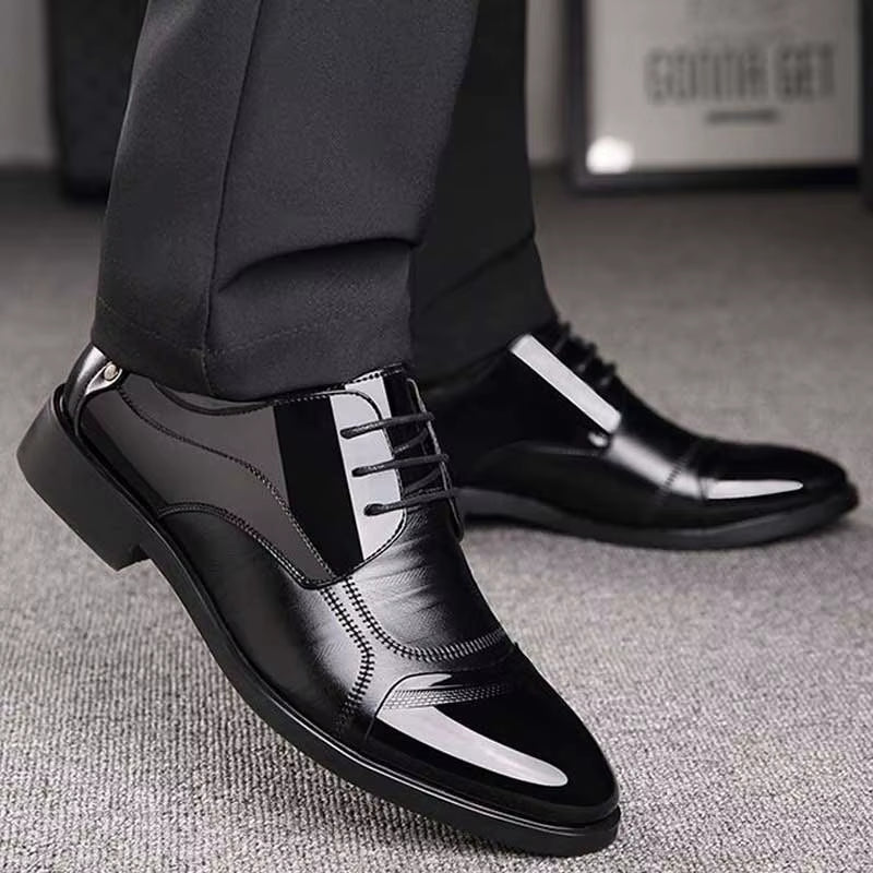 Business Luxury Oxford Shoes Men Breathable Leather Shoes Rubber Formal Dress Shoes Male Office Party Wedding Shoes Mocassins Ty