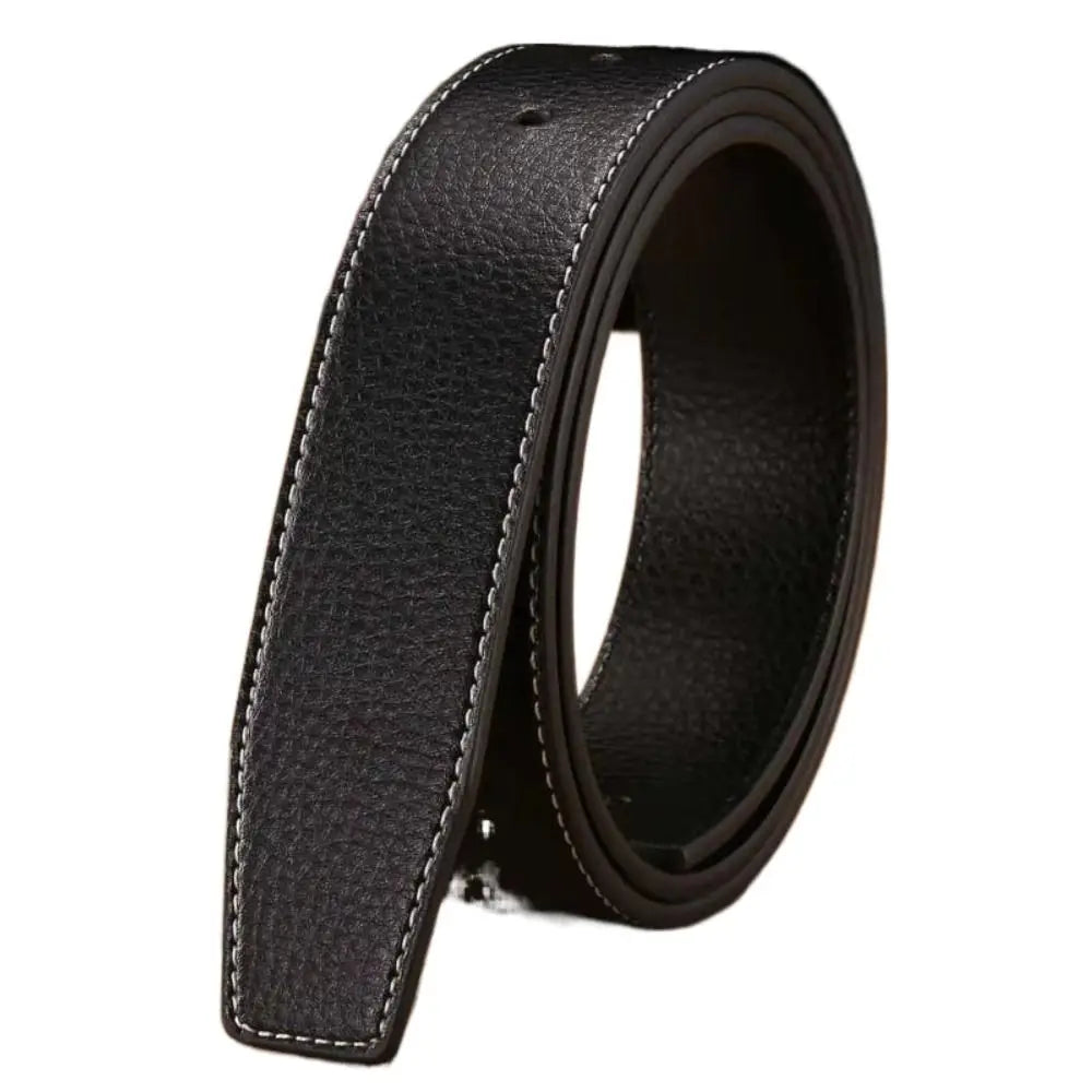3.7Cm Luxury Replace Strap Durable Trouser Jeans Belt Decor Waistband No Buckle Belt Leather Belt Strap Genuine Leather