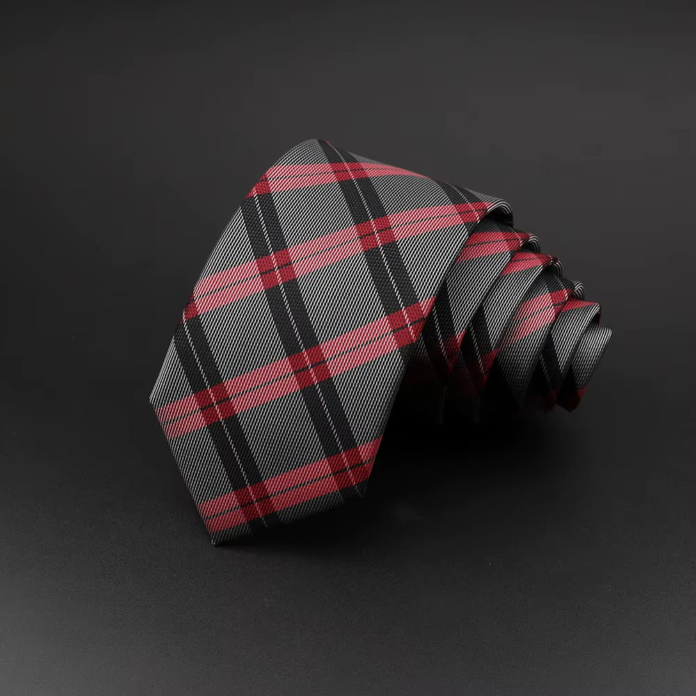 Casual Ties for Men Jacquard Striped Plaid Paisley Necktie Polyester Narrow Tie Skinny Suit Shirt Gift Accessory Gift Cravate