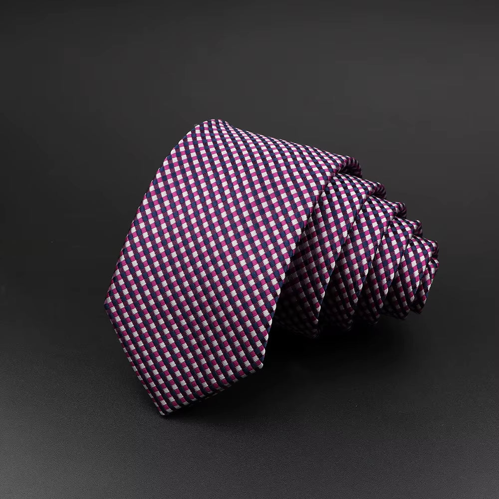 Casual Ties for Men Jacquard Striped Plaid Paisley Necktie Polyester Narrow Tie Skinny Suit Shirt Gift Accessory Gift Cravate