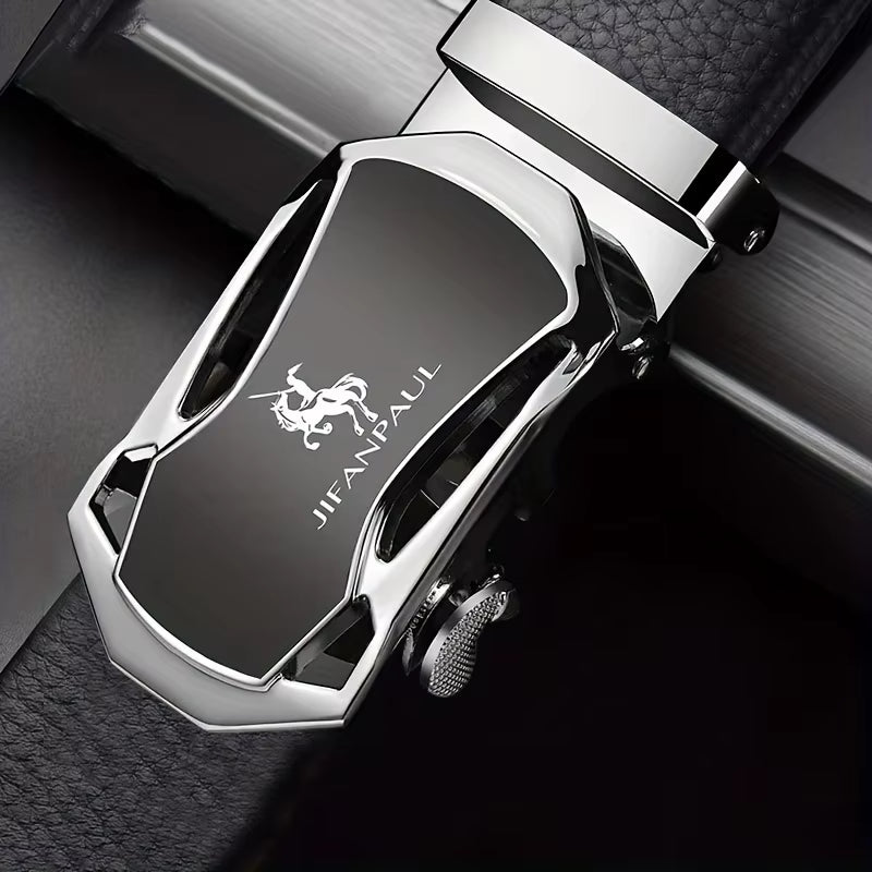 JIFANAUL Men'S Famous Brand Belt High Quality Leather Luxury Belt Metal Automatic Buckle Belt Business Leisure Fashion Belt