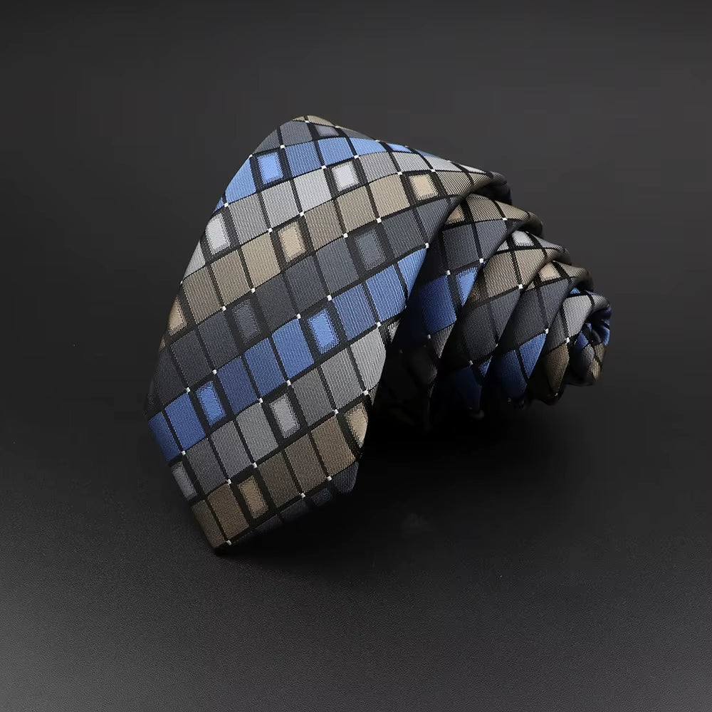 Casual Ties for Men Jacquard Striped Plaid Paisley Necktie Polyester Narrow Tie Skinny Suit Shirt Gift Accessory Gift Cravate