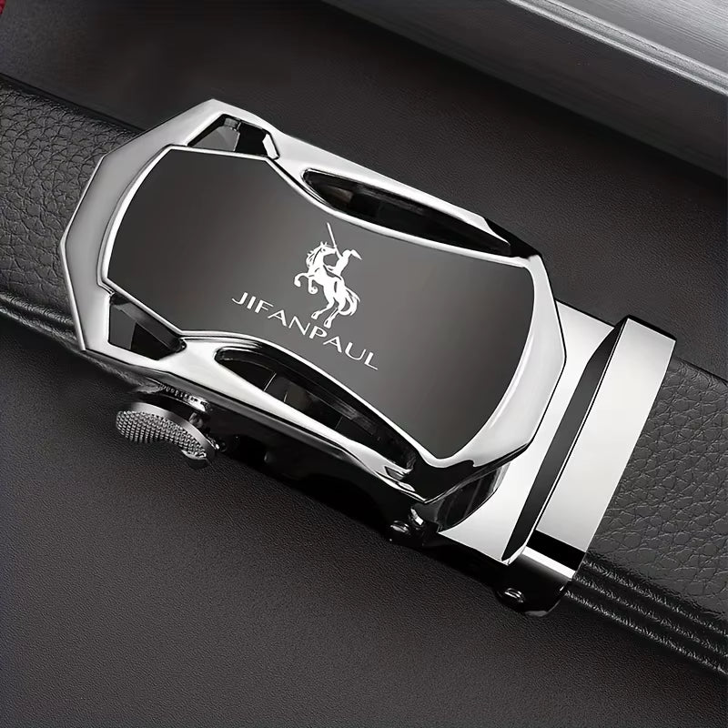 JIFANAUL Men'S Famous Brand Belt High Quality Leather Luxury Belt Metal Automatic Buckle Belt Business Leisure Fashion Belt