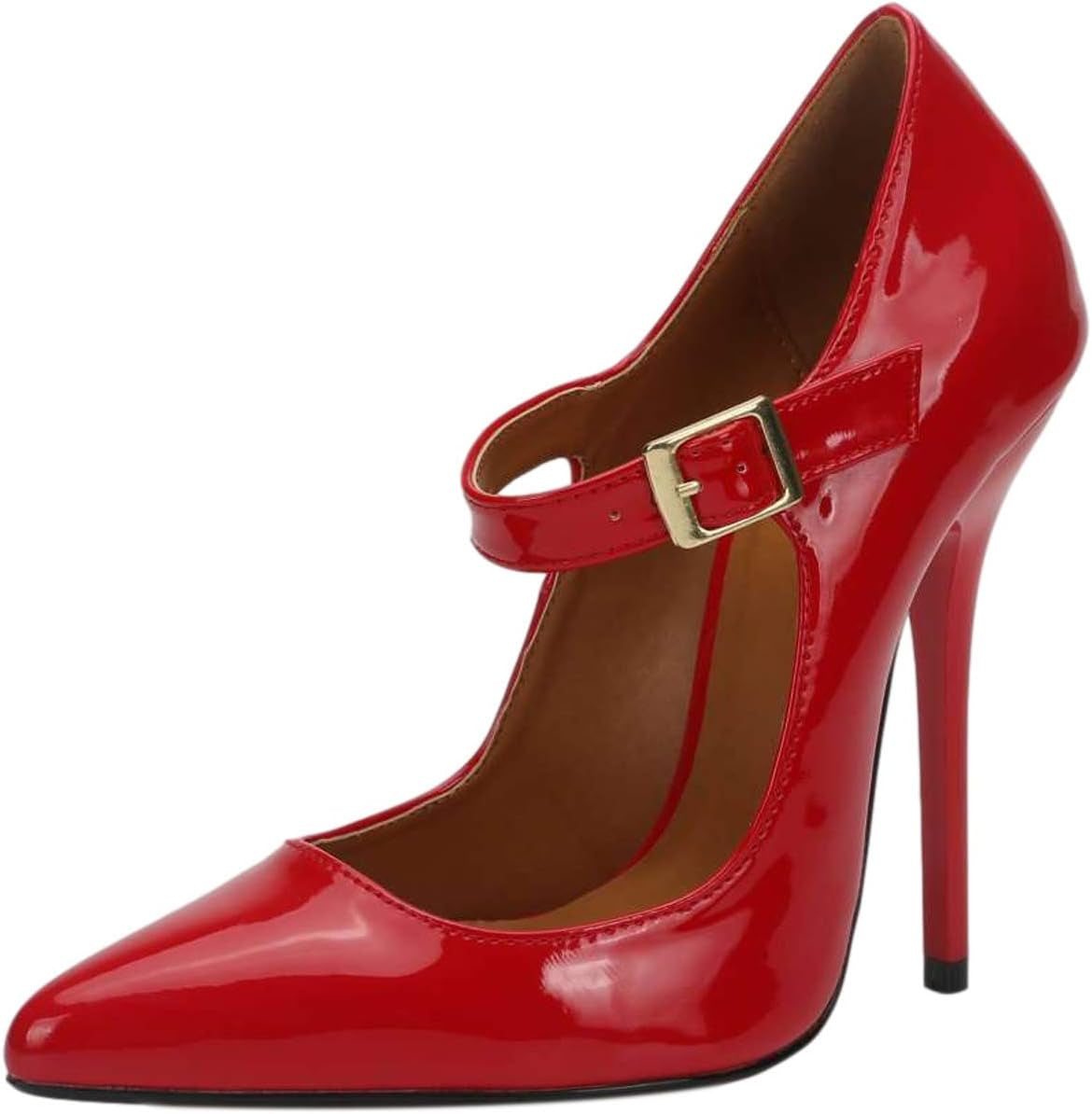 Unisex Men'S Women'S Pointed Toe Stiletto High Heel Buckle up Pumps