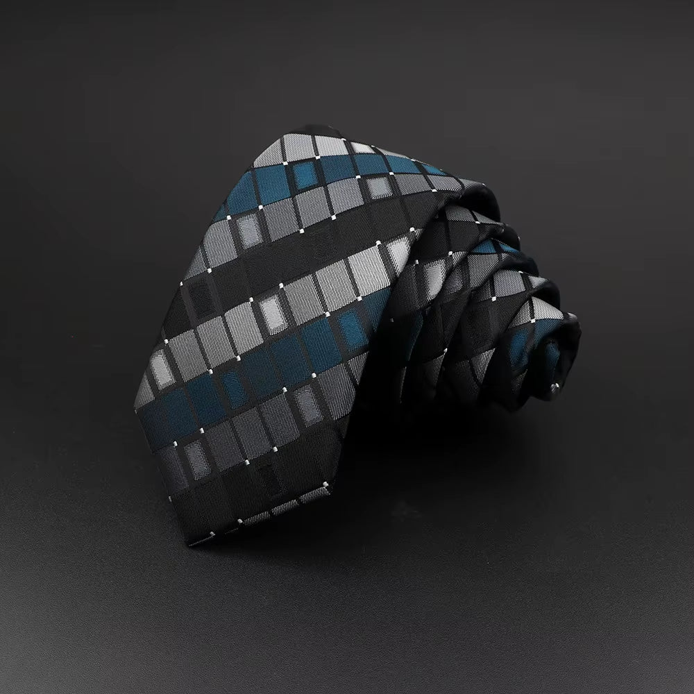 Casual Ties for Men Jacquard Striped Plaid Paisley Necktie Polyester Narrow Tie Skinny Suit Shirt Gift Accessory Gift Cravate