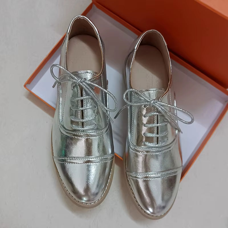 Genuine Leather Oxford Shoes Loafers for Woman Sneakers Female Oxfords Luxury Formal Single Strap Shoes Woman Spring Summer