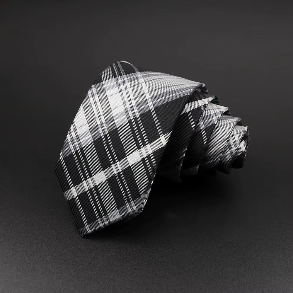 Casual Ties for Men Jacquard Striped Plaid Paisley Necktie Polyester Narrow Tie Skinny Suit Shirt Gift Accessory Gift Cravate