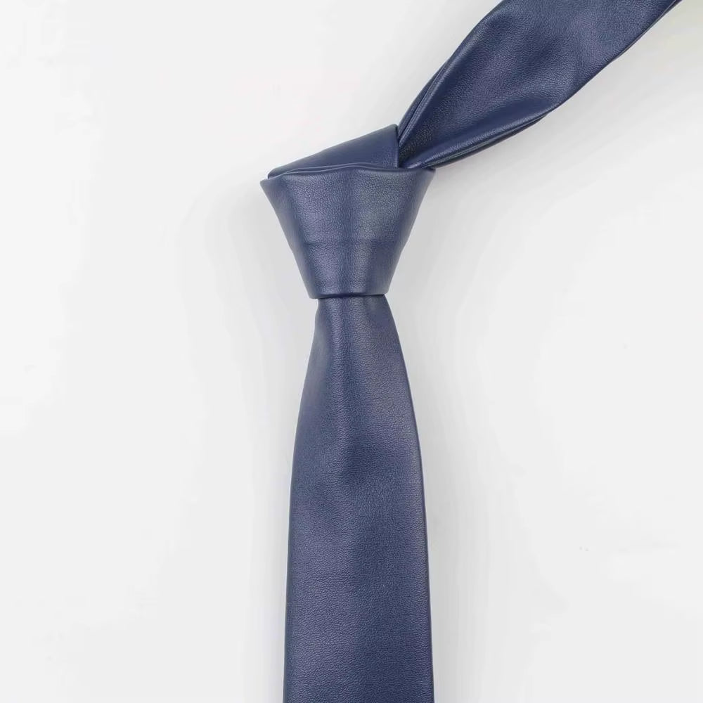 Fashion Pu Leather Men Patchwork Tie Female Necktie Red Gold Silver Adult Cravate Homme Wedding Party Ties for Men