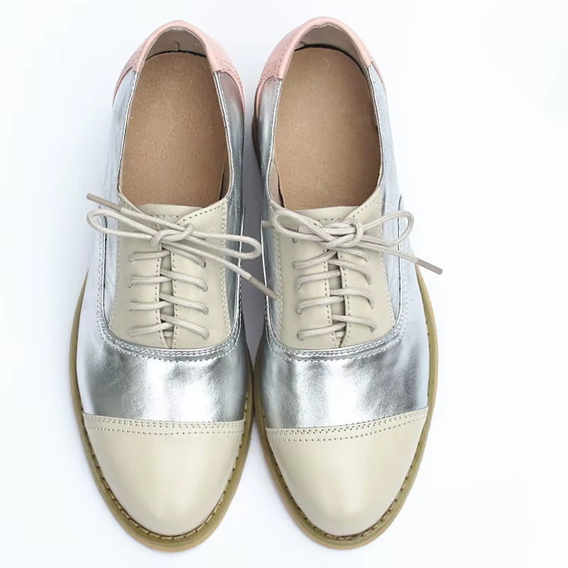 Genuine Leather Oxford Shoes Loafers for Woman Sneakers Female Oxfords Luxury Formal Single Strap Shoes Woman Spring Summer