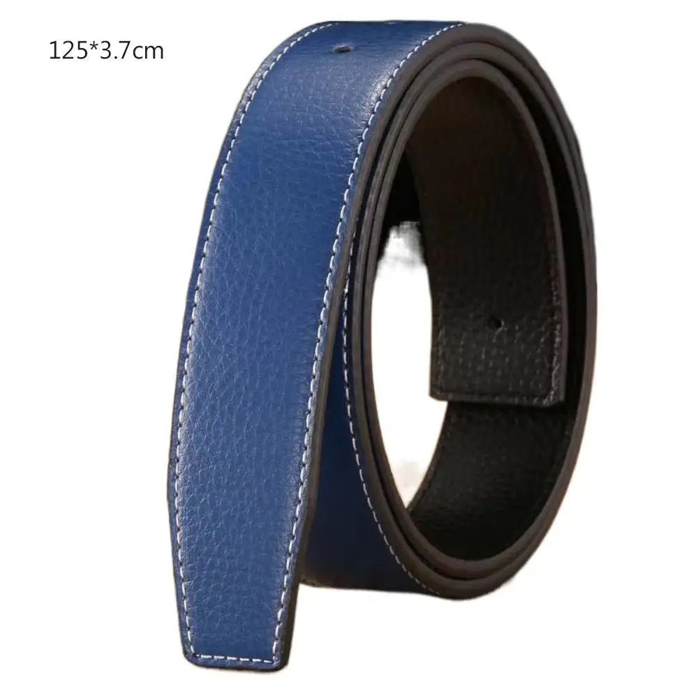 3.7Cm Luxury Replace Strap Durable Trouser Jeans Belt Decor Waistband No Buckle Belt Leather Belt Strap Genuine Leather