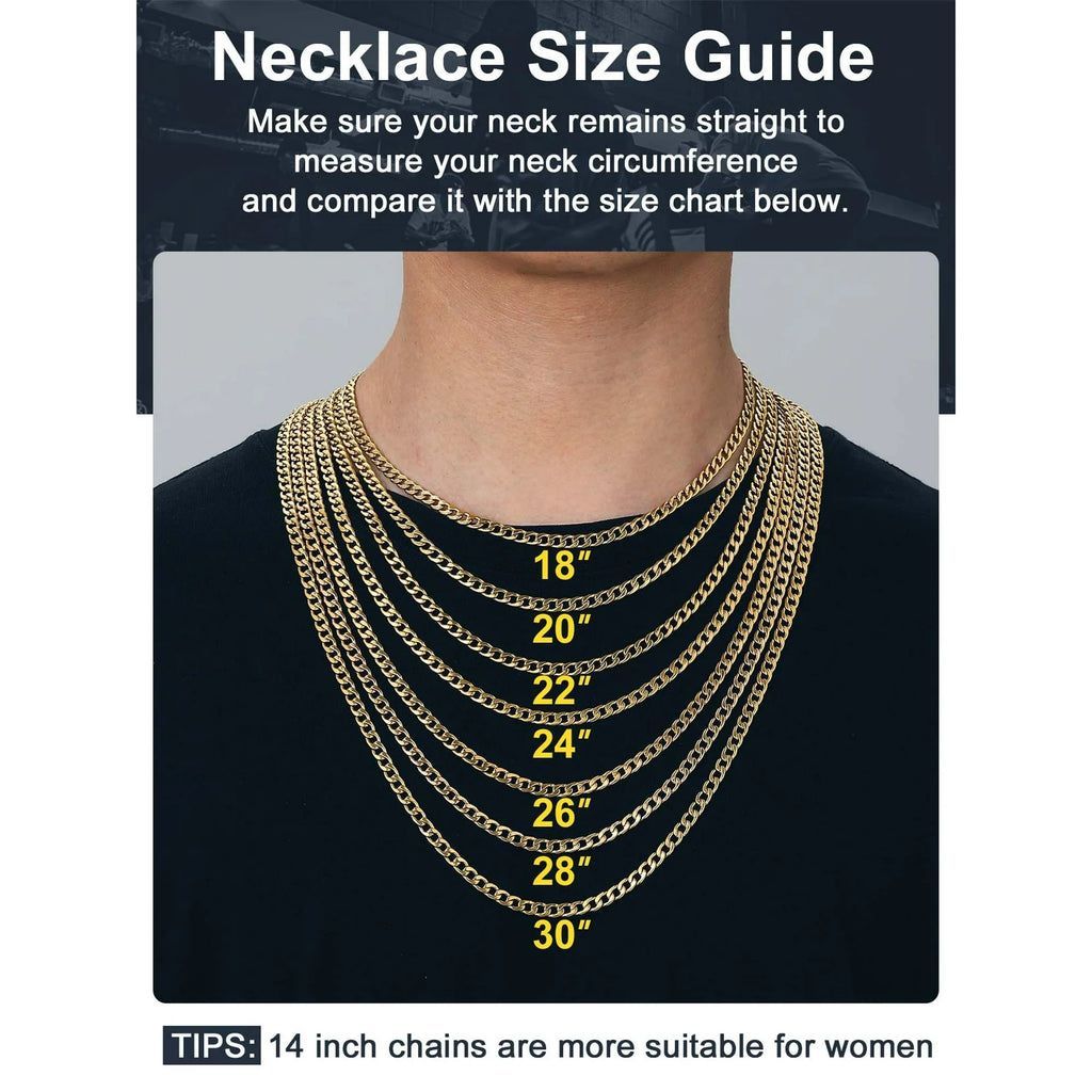 Mens Cuban Link Chain Necklace 5Mm 26Inch Finding Chain for Pendant Dad Gold Plated Chain