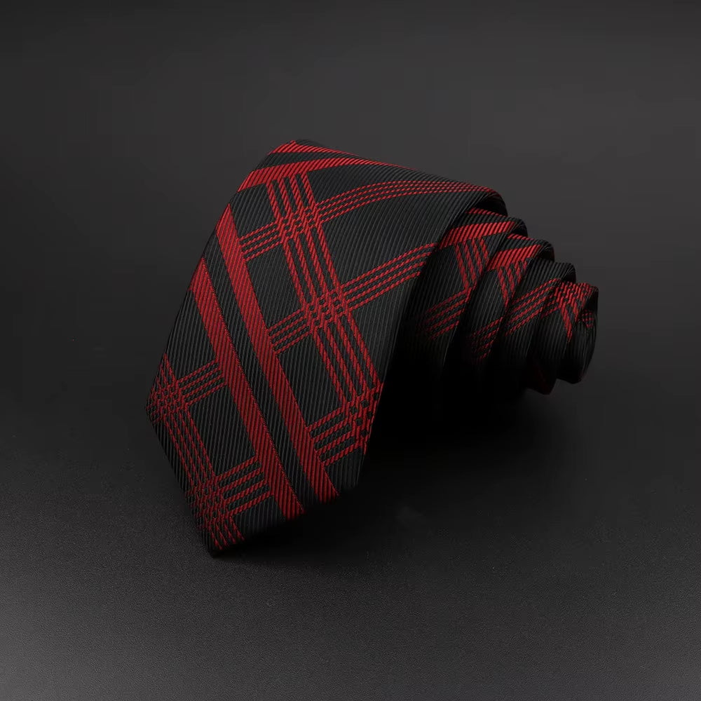 Casual Ties for Men Jacquard Striped Plaid Paisley Necktie Polyester Narrow Tie Skinny Suit Shirt Gift Accessory Gift Cravate
