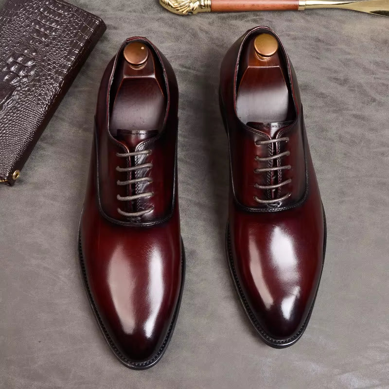 Mens Formal Shoes Genuine Leather Oxford Shoes for Men Italian 2020 Dress Shoes Wedding Laces Leather Business Shoes 869