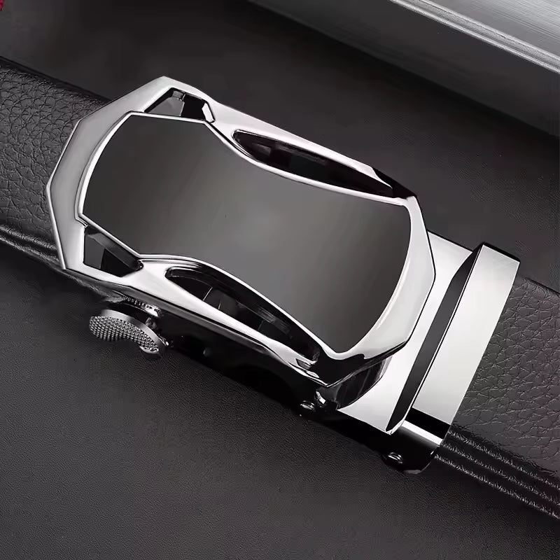 Men'S Famous Brand Belt High Quality Leather Luxury Belt Metal Automatic Buckle Belt Business Leisure Trend Belt，For Ideal Gifts