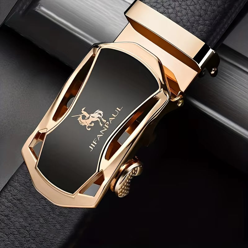 JIFANAUL Men'S Famous Brand Belt High Quality Leather Luxury Belt Metal Automatic Buckle Belt Business Leisure Fashion Belt